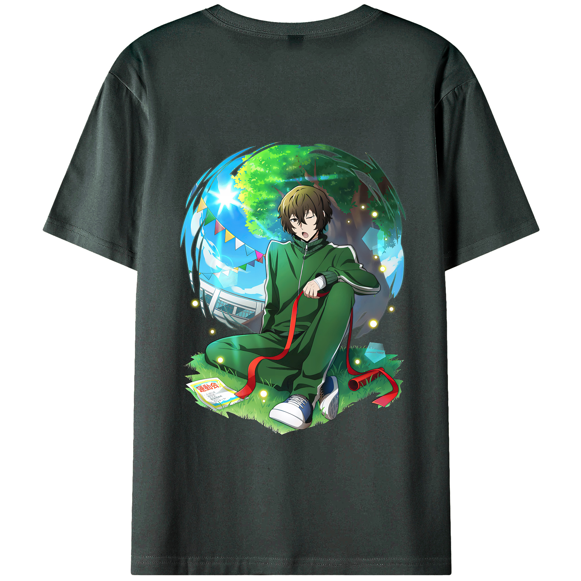 （画像用） 文豪ストレイドッグス Bungo Stray Dogs 綿100％ メンズ半袖Tシャツ（バックプリント） 通気性